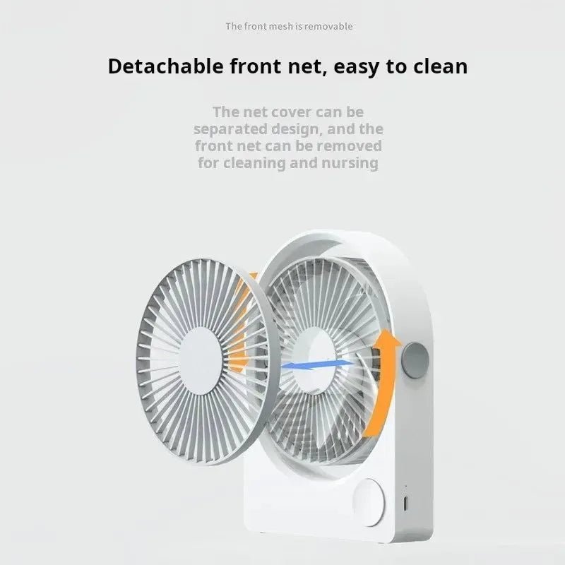 Portable 2000mAh Desktop Fan - Three-Speed, Quiet, Ideal for Office, Travel, Camping - Trekker Essentials