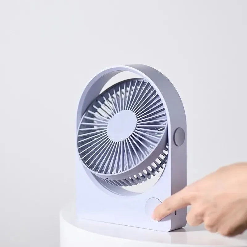 Portable 2000mAh Desktop Fan - Three-Speed, Quiet, Ideal for Office, Travel, Camping - Trekker Essentials