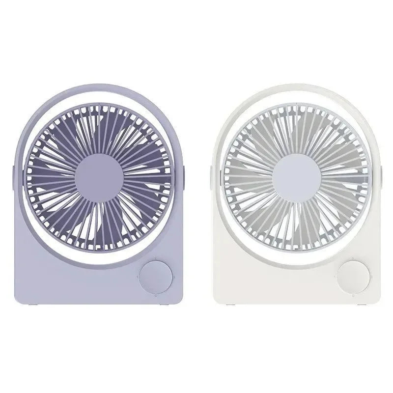 Portable 2000mAh Desktop Fan - Three-Speed, Quiet, Ideal for Office, Travel, Camping - Trekker Essentials