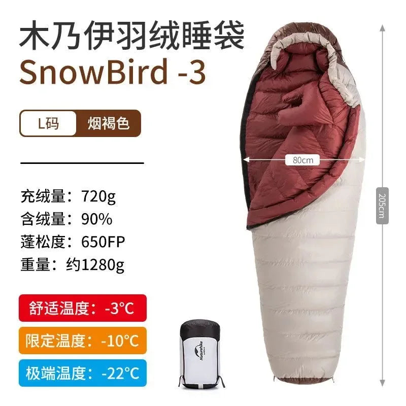 Portable 20D Mummy Outdoor Camping Sleeping Bag - New Winter Hiking Sleeping Bag, 650FP Ultralight Duck Down - Trekker Essentials