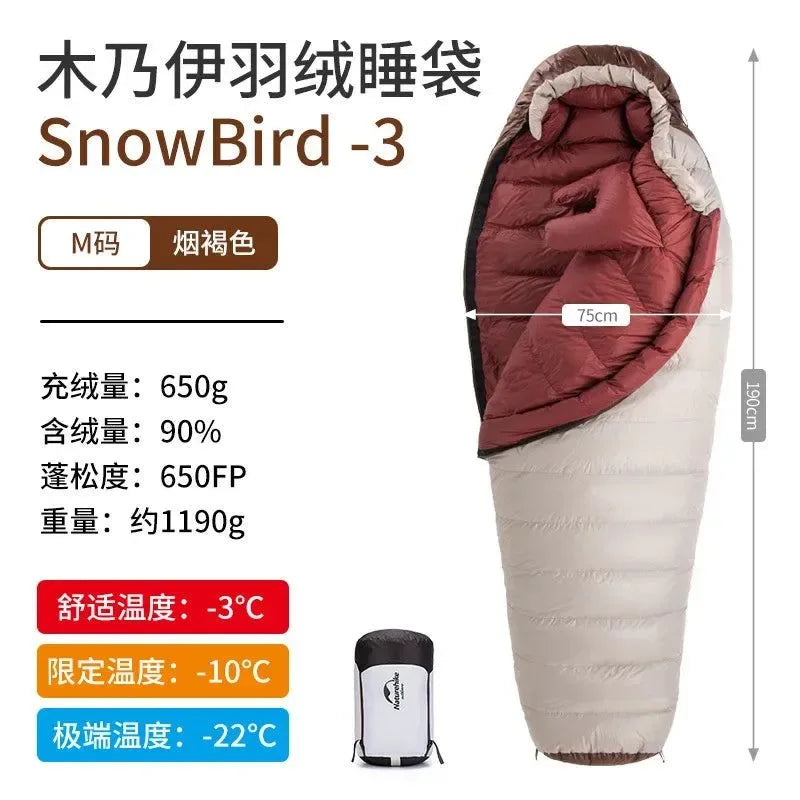 Portable 20D Mummy Outdoor Camping Sleeping Bag - New Winter Hiking Sleeping Bag, 650FP Ultralight Duck Down - Trekker Essentials