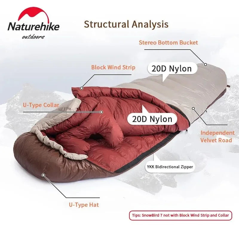 Portable 20D Mummy Outdoor Camping Sleeping Bag - New Winter Hiking Sleeping Bag, 650FP Ultralight Duck Down - Trekker Essentials