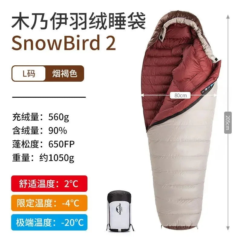 Portable 20D Mummy Outdoor Camping Sleeping Bag - New Winter Hiking Sleeping Bag, 650FP Ultralight Duck Down - Trekker Essentials
