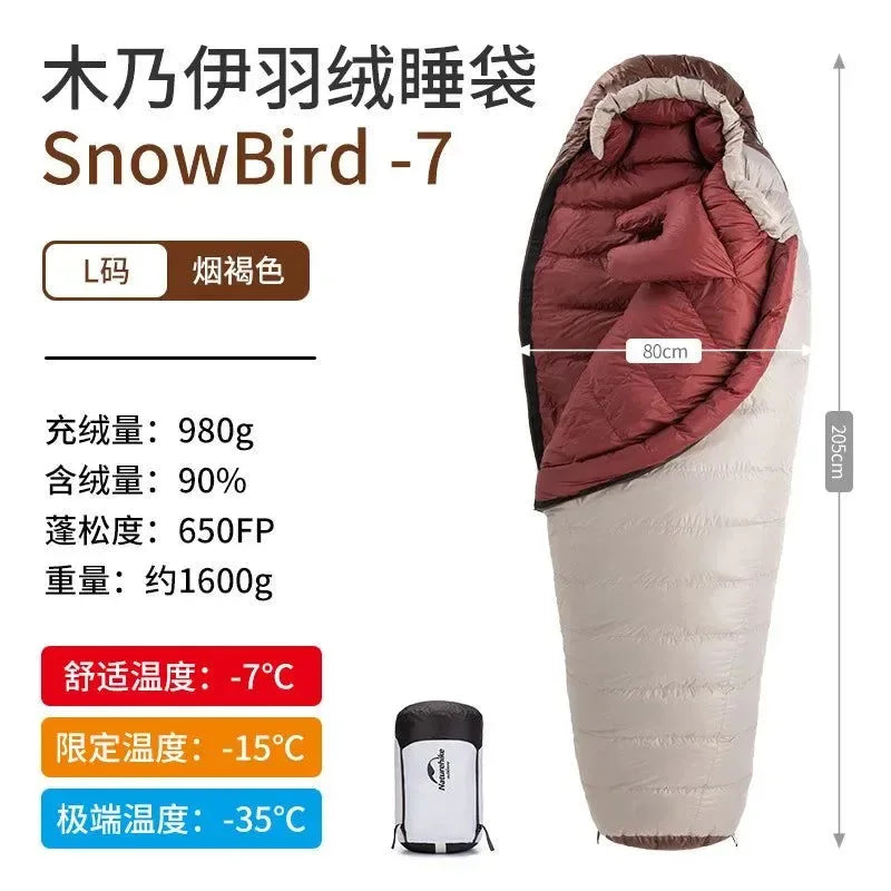 Portable 20D Mummy Outdoor Camping Sleeping Bag - New Winter Hiking Sleeping Bag, 650FP Ultralight Duck Down - Trekker Essentials