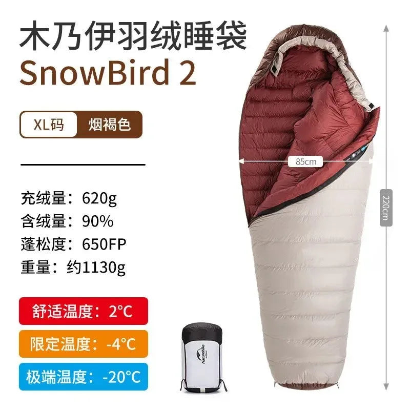 Portable 20D Mummy Outdoor Camping Sleeping Bag - New Winter Hiking Sleeping Bag, 650FP Ultralight Duck Down - Trekker Essentials