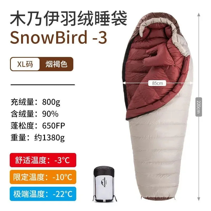Portable 20D Mummy Outdoor Camping Sleeping Bag - New Winter Hiking Sleeping Bag, 650FP Ultralight Duck Down - Trekker Essentials