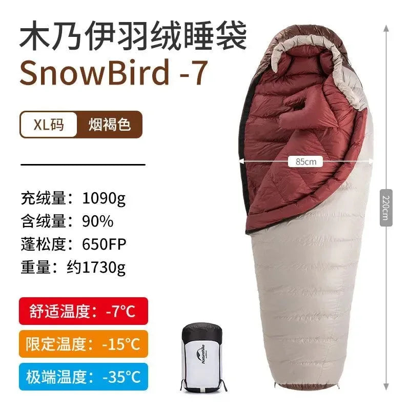 Portable 20D Mummy Outdoor Camping Sleeping Bag - New Winter Hiking Sleeping Bag, 650FP Ultralight Duck Down - Trekker Essentials