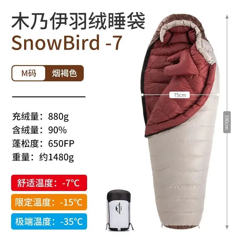 Portable 20D Mummy Outdoor Camping Sleeping Bag - New Winter Hiking Sleeping Bag, 650FP Ultralight Duck Down - Trekker Essentials