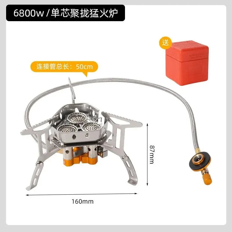 Portable 3-Burner Camping Stove - Windproof Butane Gas Stove with Ignition for Outdoor Cooking - Trekker Essentials