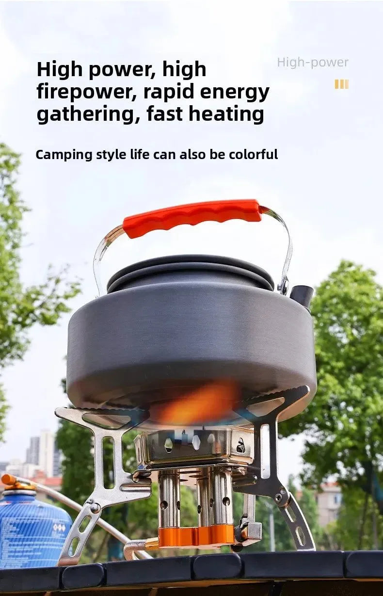 Portable 3-Burner Camping Stove - Windproof Butane Gas Stove with Ignition for Outdoor Cooking - Trekker Essentials
