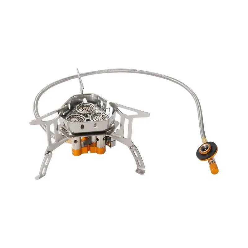 Portable 3-Burner Camping Stove - Windproof Butane Gas Stove with Ignition for Outdoor Cooking - Trekker Essentials