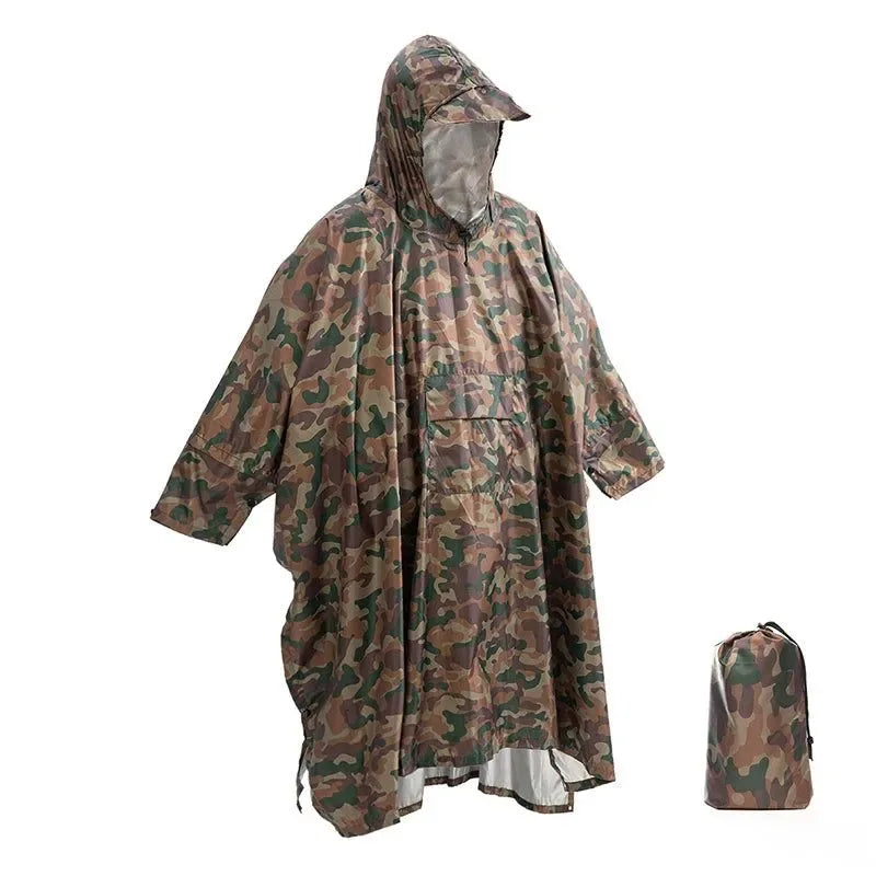 Portable 3-in-1 Multifunctional Raincoat Poncho Mat - Durable Rain Gear for Hiking and Camping - Trekker Essentials