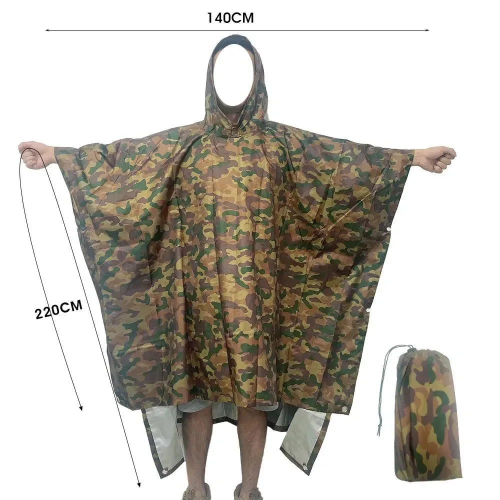 Portable 3-in-1 Multifunctional Raincoat Poncho Mat - Durable Rain Gear for Hiking and Camping - Trekker Essentials