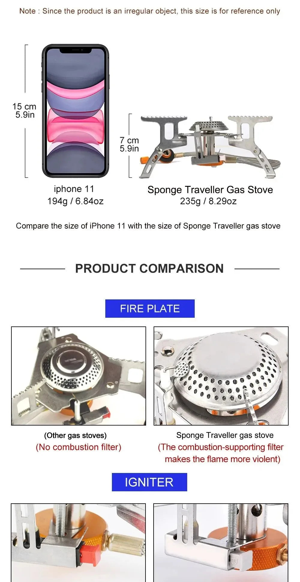 Portable 3500W Camping Gas Stove – Folding Outdoor Backpacking Burner with Ignition for Cooking, Hiking & Picnic - Trekker Essentials