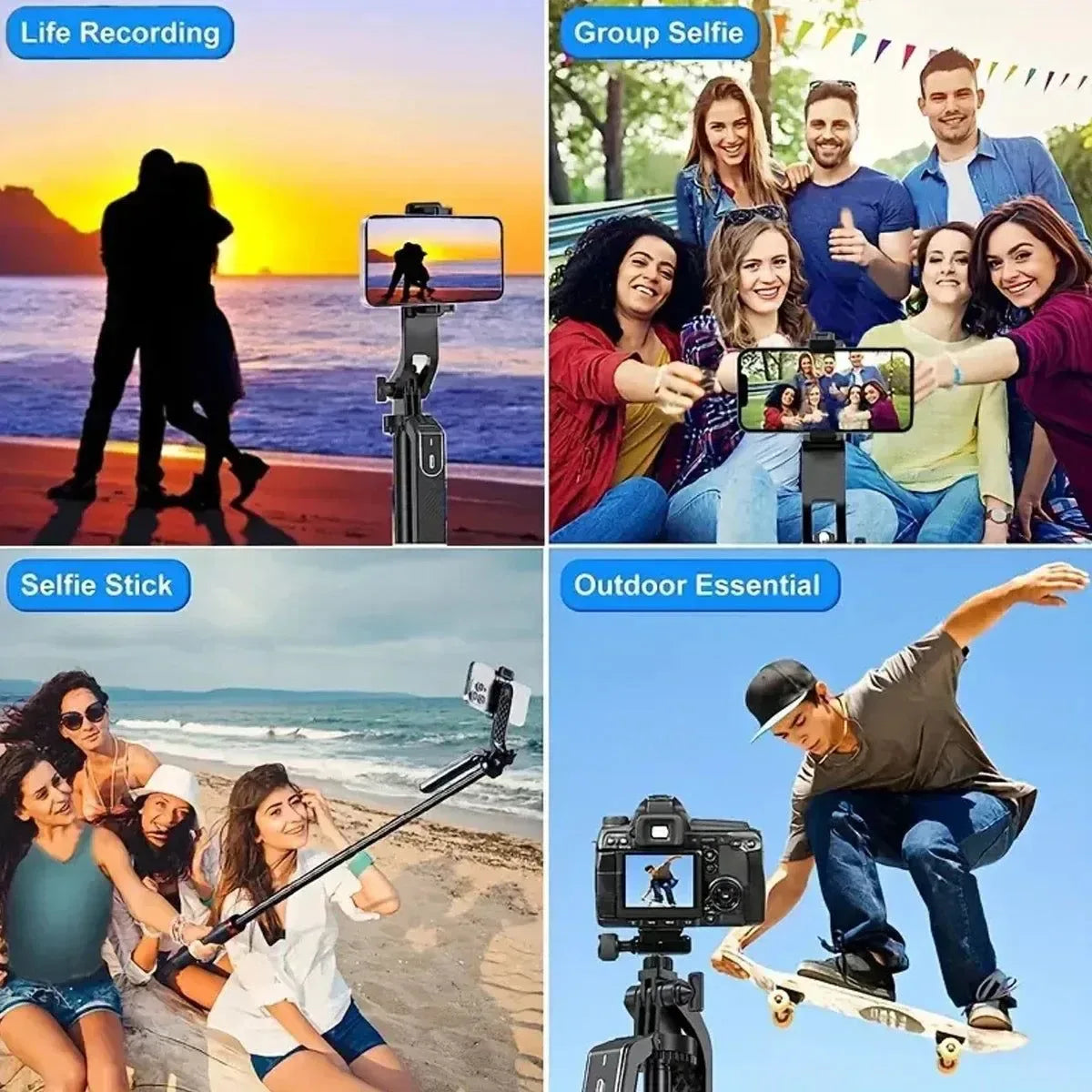 Portable Aluminum Camera Tripod – 360° Rotating Tripod with Wireless Remote for Photography, Video & Live Streaming - Trekker Essentials