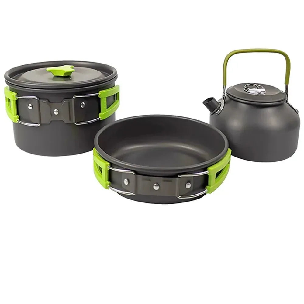 Portable Aluminum Camping Cookware Set for 1-3 People – Lightweight & Durable - Trekker Essentials