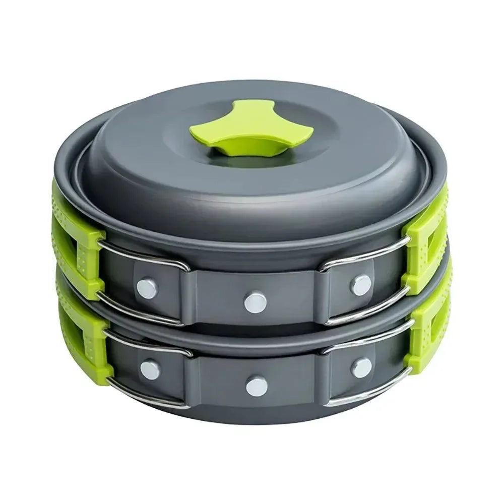 Portable Aluminum Camping Cookware Set for 1-3 People – Lightweight & Durable - Trekker Essentials