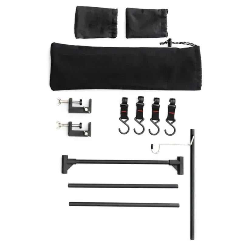 Portable Aluminum IGT Lantern & Gear Hanging Stand with Detachable Shelf - Trekker Essentials