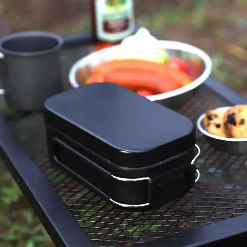 Portable Aluminum Lunchbox for Outdoor Cooking and Camping - Trekker Essentials