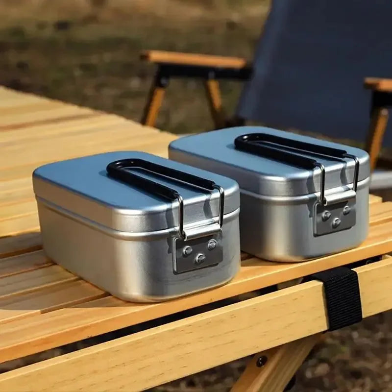 Portable Aluminum Lunchbox for Outdoor Cooking and Camping - Trekker Essentials