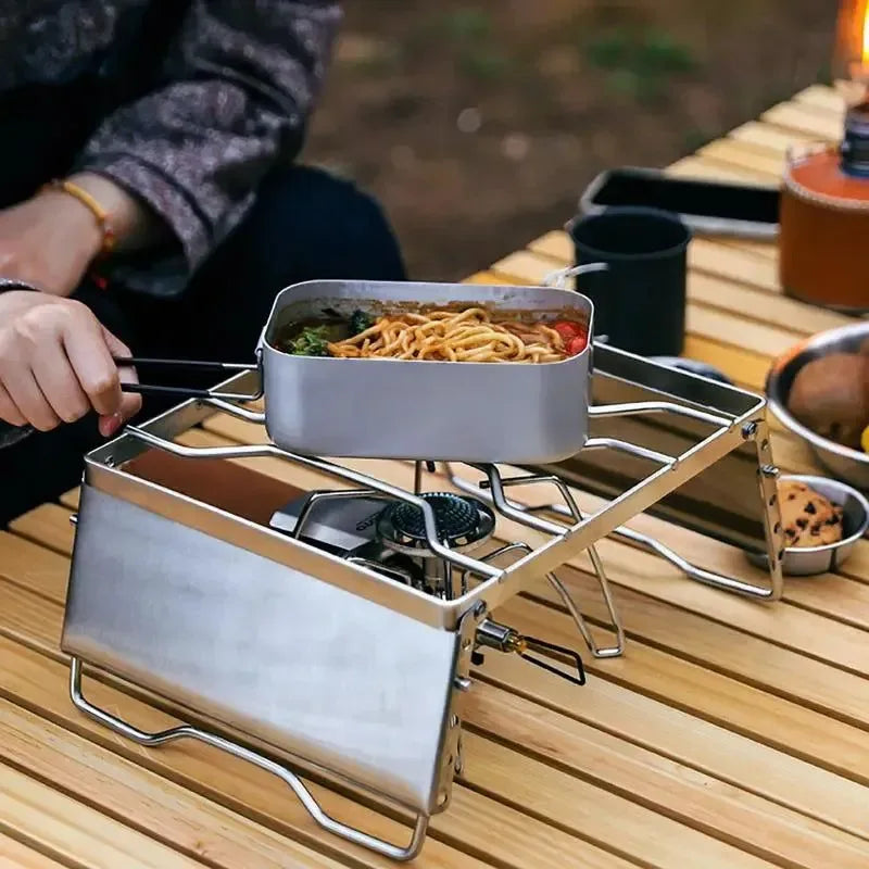 Portable Aluminum Lunchbox for Outdoor Cooking and Camping - Trekker Essentials