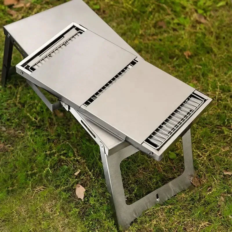Portable BBQ Grill with Stainless Steel Bracket - Trekker Essentials