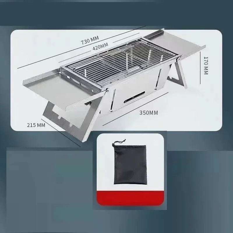 Portable BBQ Grill with Stainless Steel Bracket - Trekker Essentials