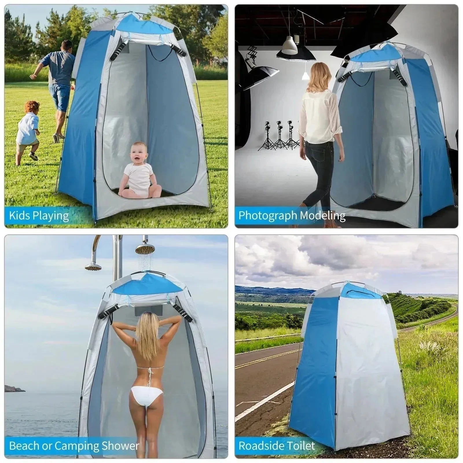 Portable Beach Shower Tent - Privacy Shelter for Camping - Trekker Essentials