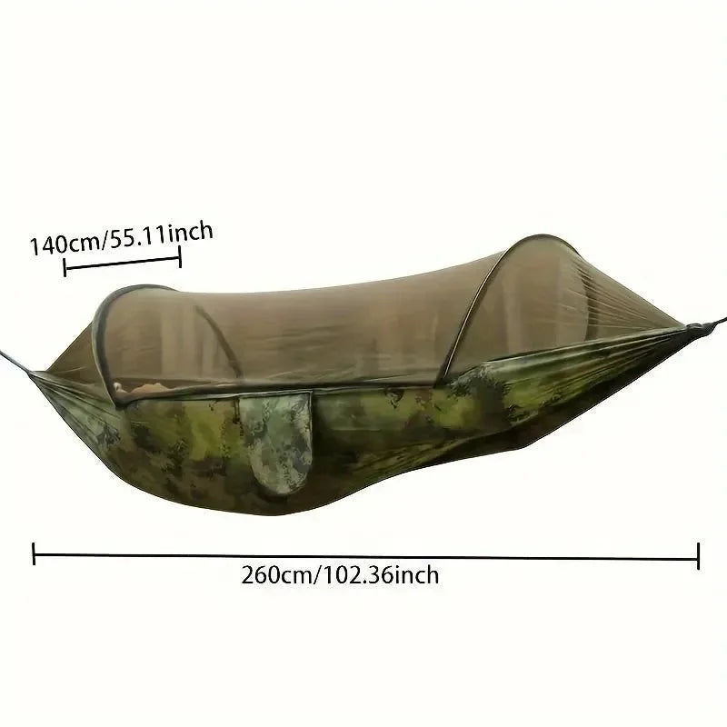 Portable Camping Hammock with Mosquito Net – Quick-Setup Nylon Knit Hammock for Outdoor Relaxation - Trekker Essentials