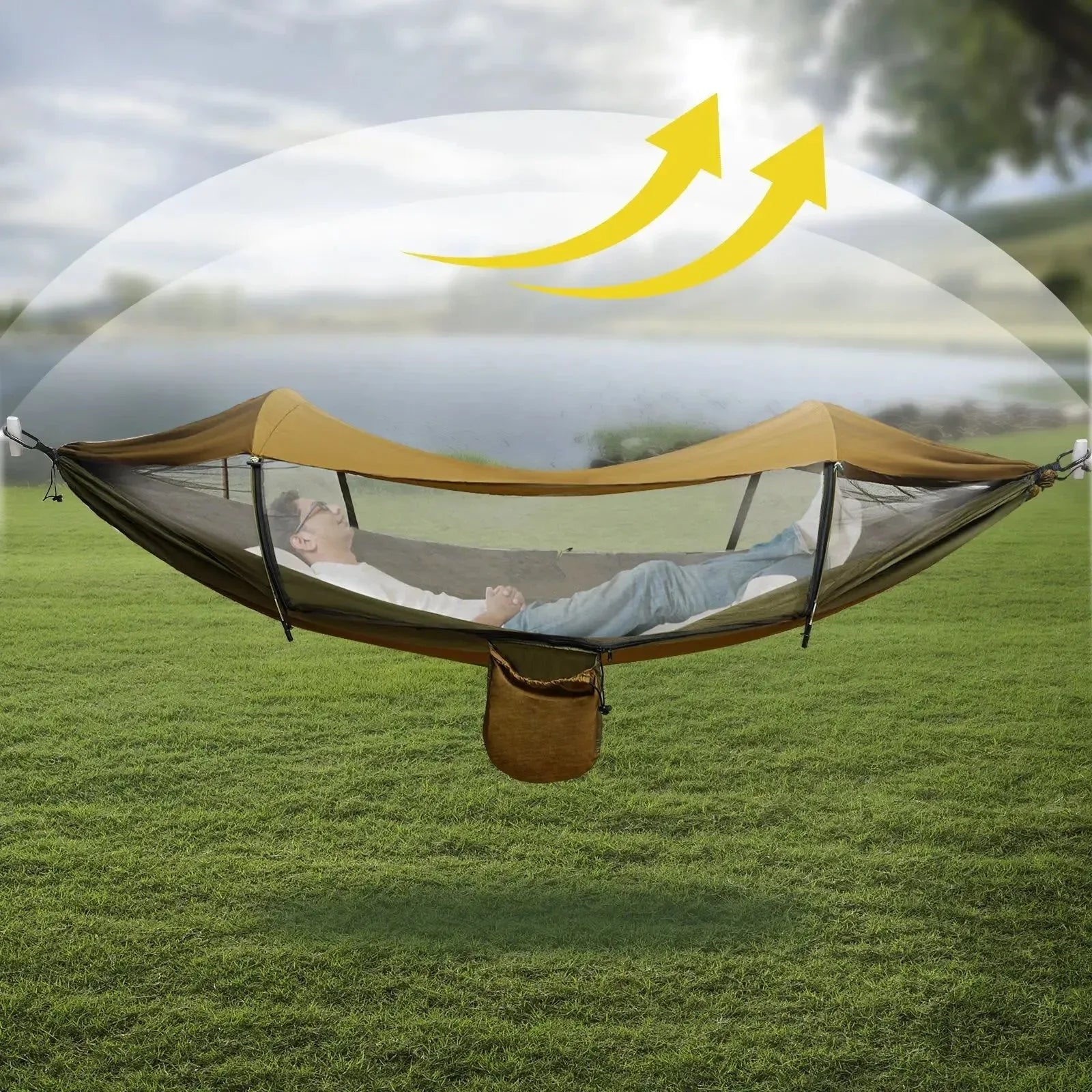 Portable Camping Hammock with Mosquito Net & Sun Protection - Lightweight Outdoor Hanging Bed - Trekker Essentials