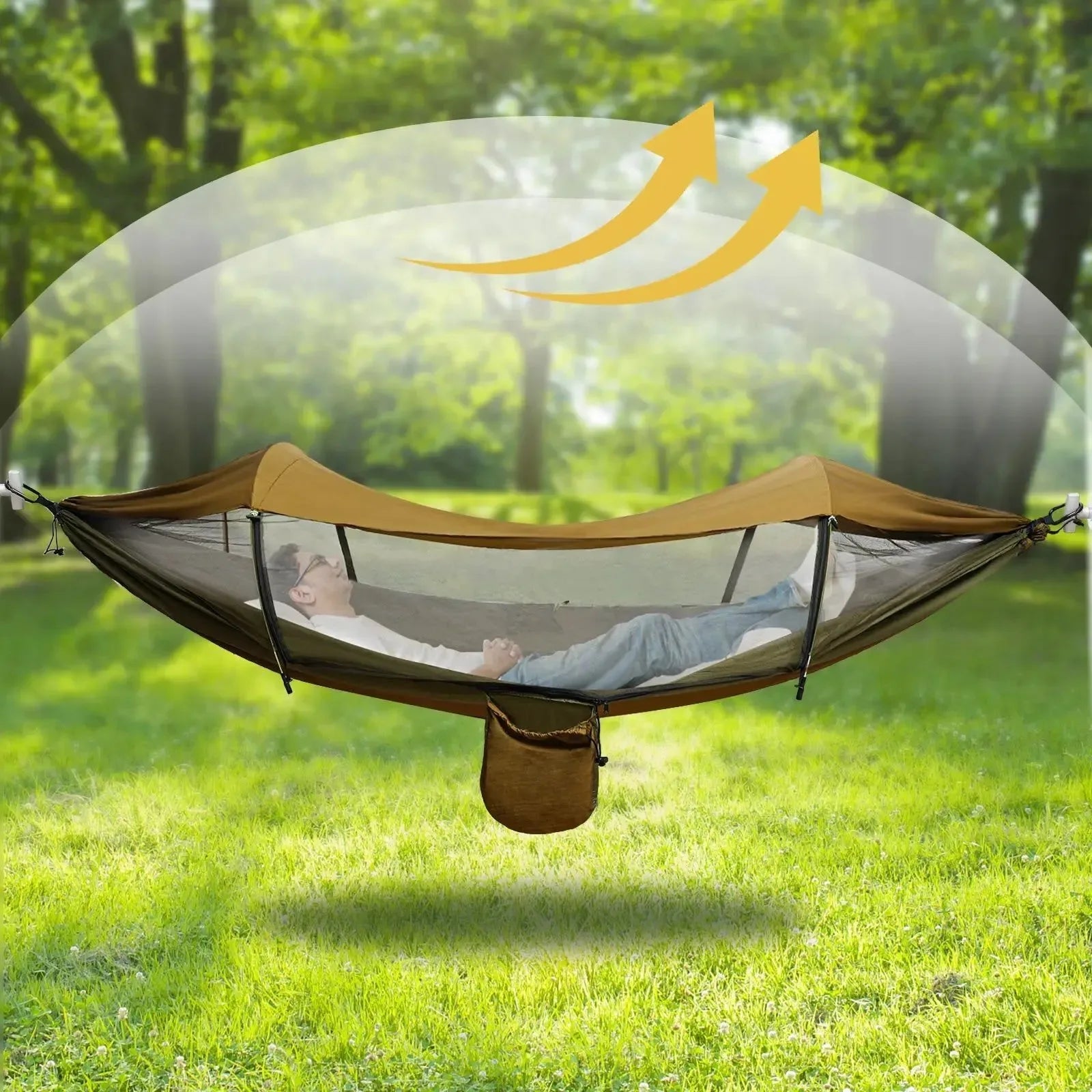 Portable Camping Hammock with Mosquito Net & Sun Protection - Lightweight Outdoor Hanging Bed - Trekker Essentials