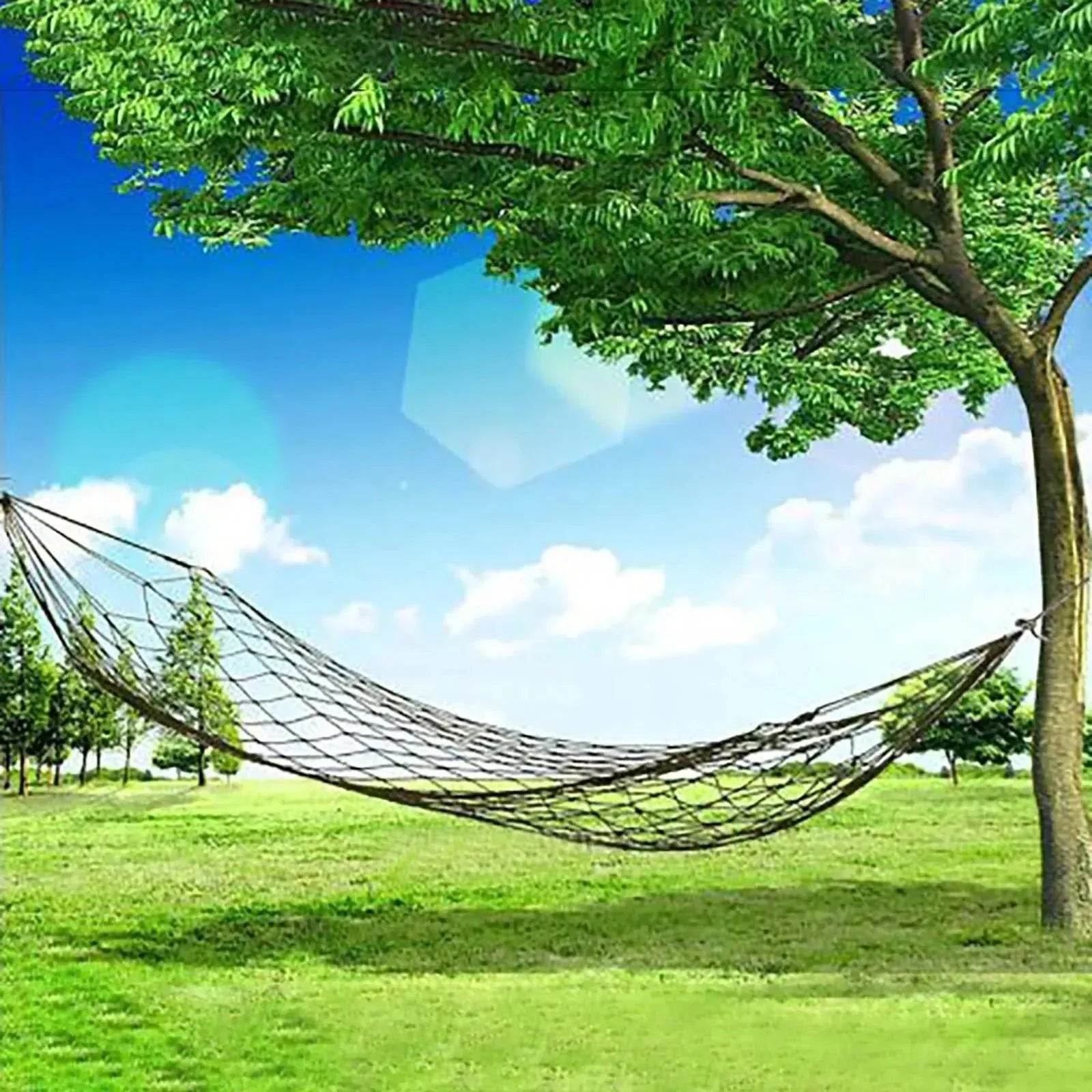Portable Camping Hammock with Mesh Net – Lightweight, Travel-Friendly for Beach, Garden & Outdoor Adventures - Trekker Essentials