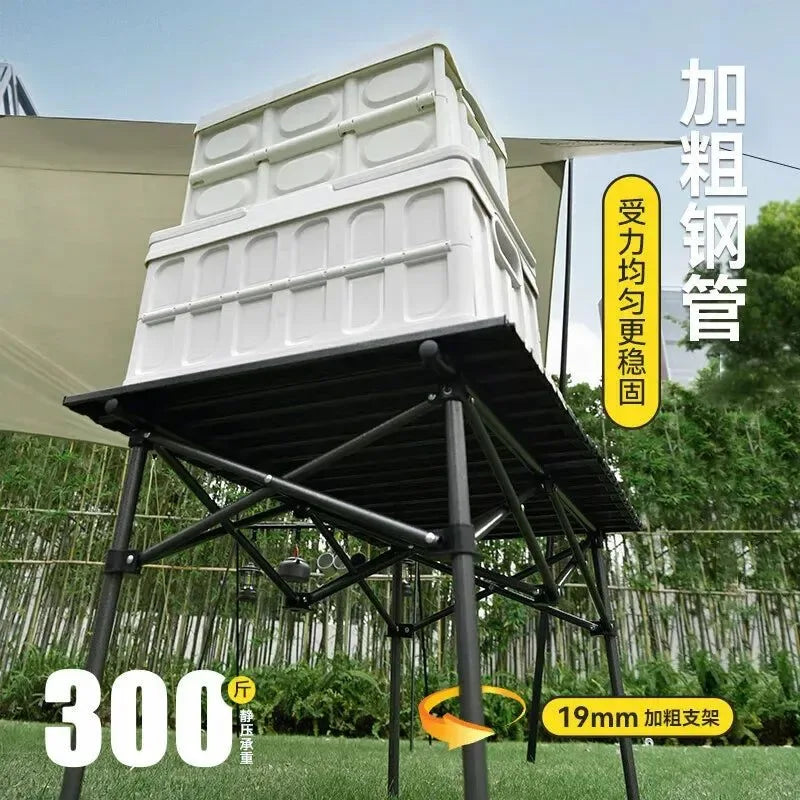 Portable Camping Table with Four Folding Chairs Set - Outdoor Garden Picnic Table Chair Set, Waterproof Ultra-Light Folding Desk - Trekker Essentials