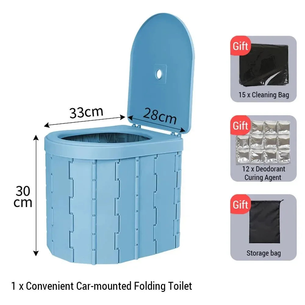 Portable Camping Toilet - Convenient Car-mounted Folding Toilet for Travel, Adult, Children, Elderly, Odor-proof, Non-slip - Trekker Essentials