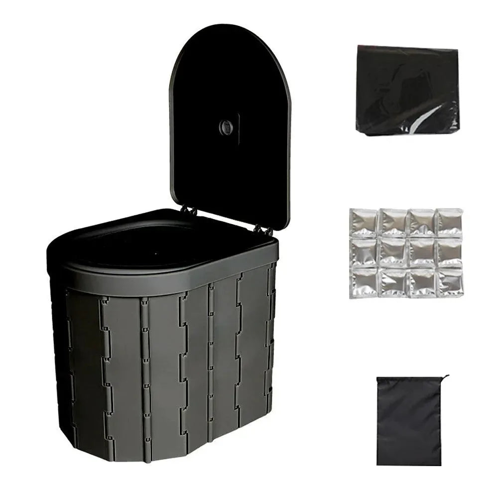 Portable Camping Toilet - Convenient Car-mounted Folding Toilet for Travel, Adult, Children, Elderly, Odor-proof, Non-slip - Trekker Essentials
