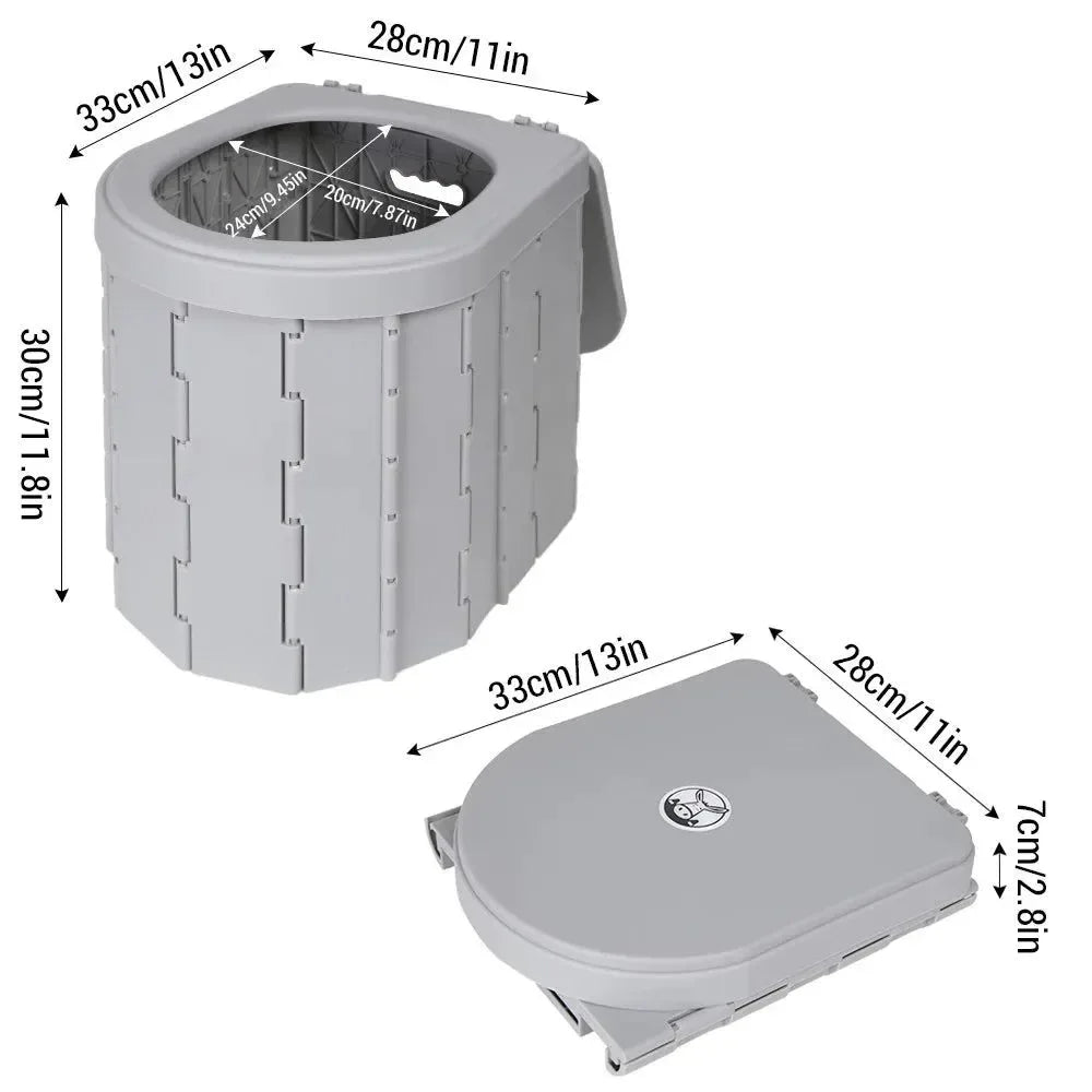 Portable Camping Toilet - Convenient Car-mounted Folding Toilet for Travel, Adult, Children, Elderly, Odor-proof, Non-slip - Trekker Essentials