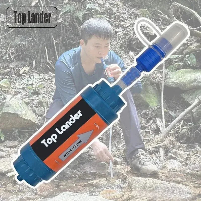 Portable Camping Water Filter: Mini Straw Filter for Hiking, Outdoor Survival, and Emergency Purification - Trekker Essentials