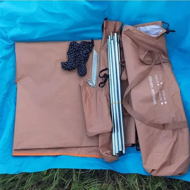 Portable Car Side Awning – Instant Sun/Rain Shelter – 300x200cm UV-Proof Canopy for Camping & Picnics - Trekker Essentials