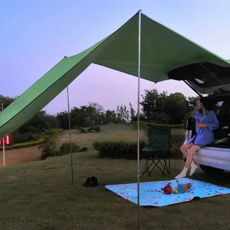 Portable Car Side Awning – Instant Sun/Rain Shelter – 300x200cm UV-Proof Canopy for Camping & Picnics - Trekker Essentials