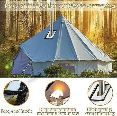 Portable Cast Iron Tent Stove with Jack & Chimney - Wood Burning Heater for Camping & Ice Fishing - Trekker Essentials