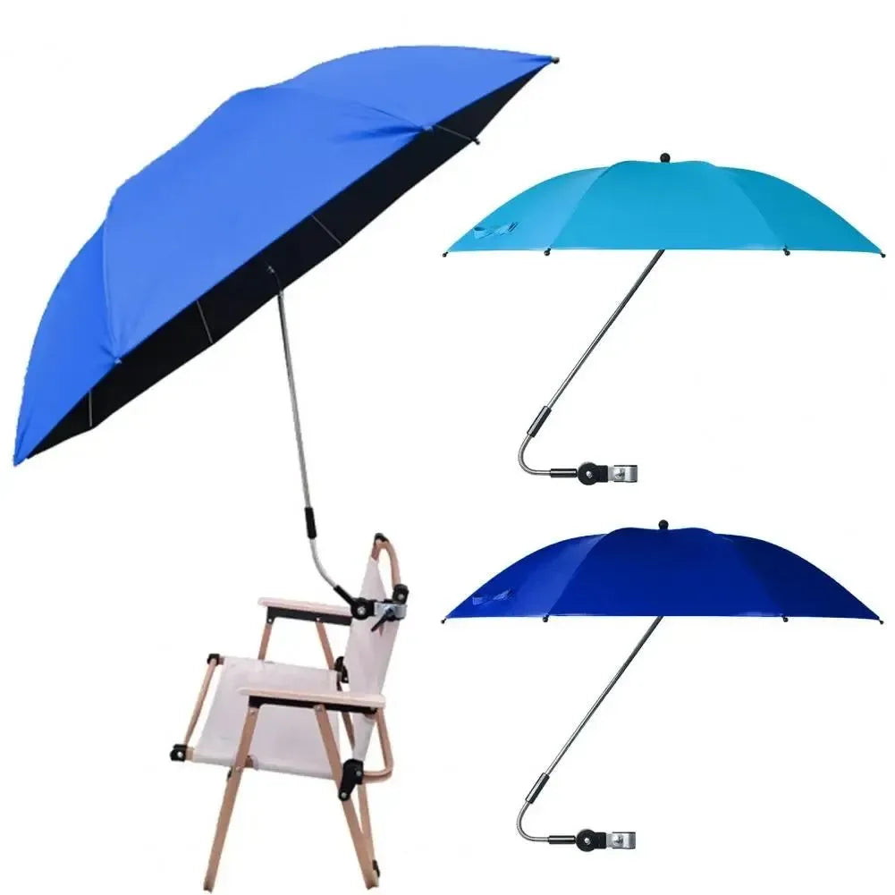 Portable Chair Umbrella with Clamp – UV Protection Waterproof Parasol for Outdoor Camping, Fishing, Patio, and Beach - Trekker Essentials