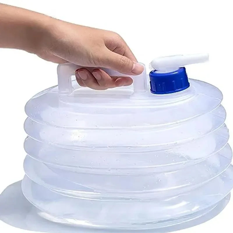 Portable Collapsible Water Storage Bucket: Versatile Outdoor Emergency Solution - Trekker Essentials