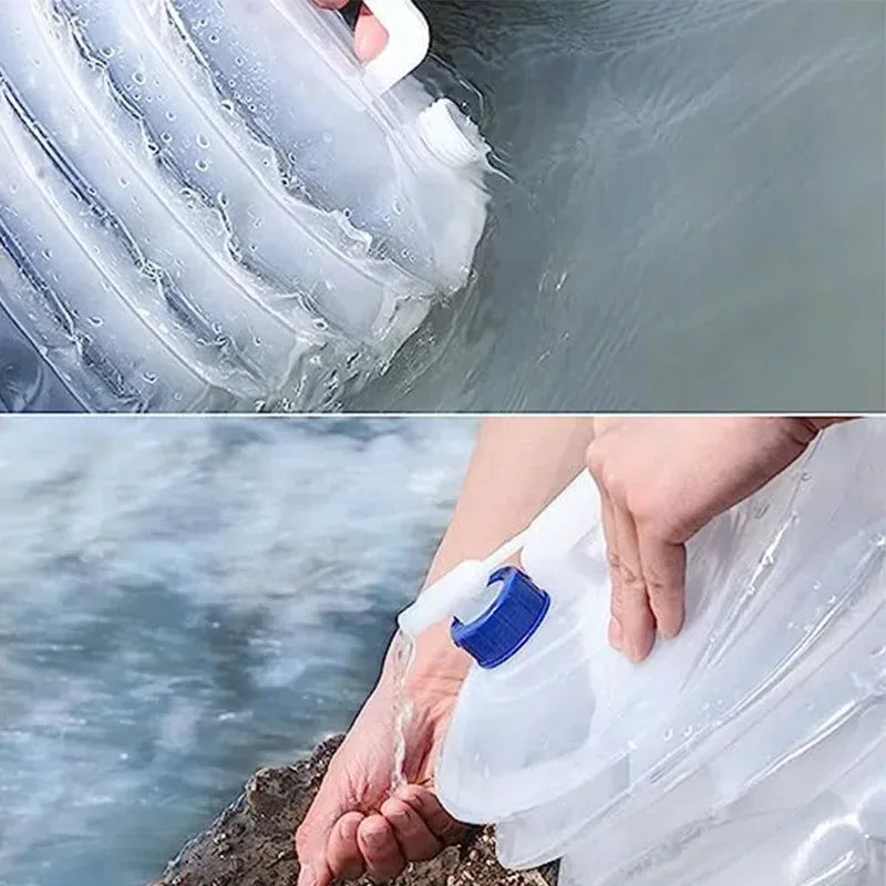 Portable Collapsible Water Storage Bucket: Versatile Outdoor Emergency Solution - Trekker Essentials