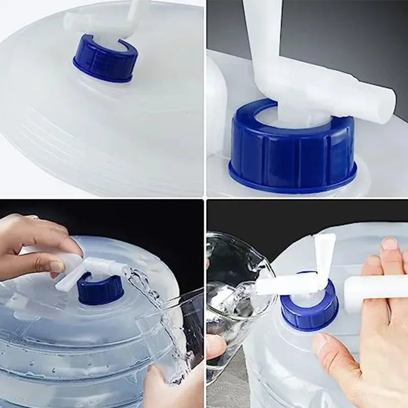 Portable Collapsible Water Storage Bucket: Versatile Outdoor Emergency Solution - Trekker Essentials