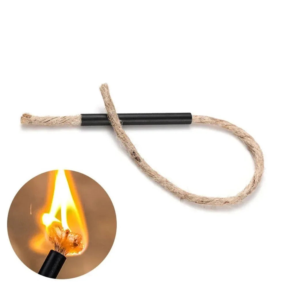 Portable Cord Fire Starter - Camping Barbecue Fire Lighter Igniter Rope - Beeswax Hemp Rope Fire Tools - Outdoor Survival Equipment - Trekker Essentials