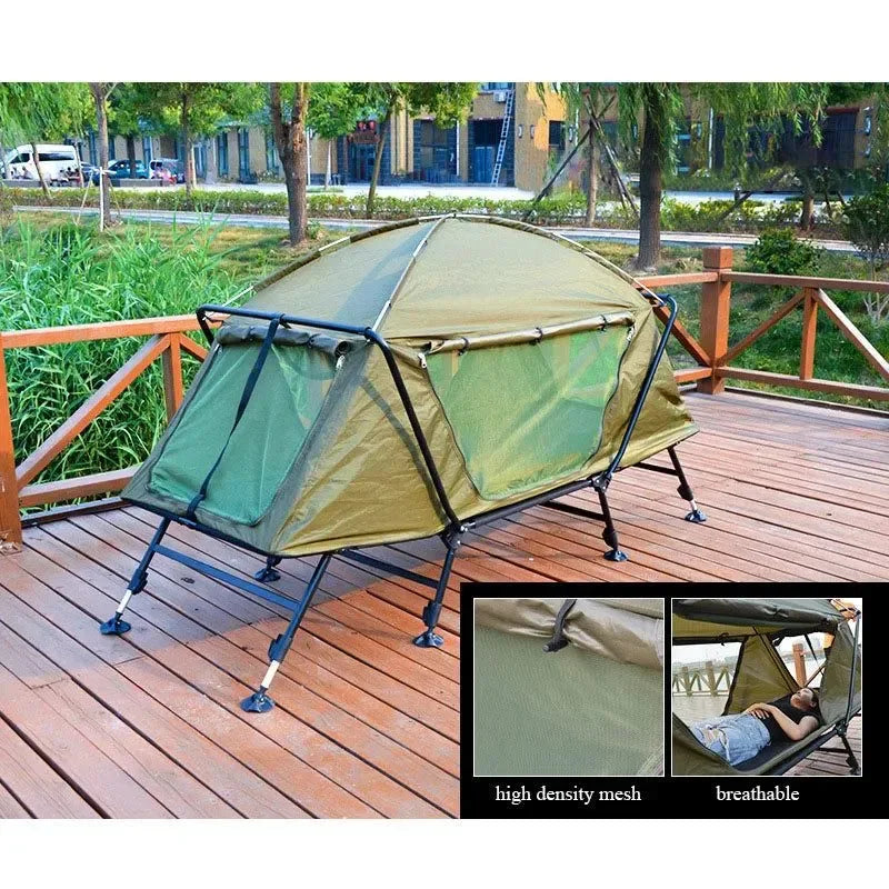 Portable Cot Tent with Bed, Off Ground, Outdoor Camping, Fishing Tents, 1 Person, Foldable, Adjustable Height - Trekker Essentials