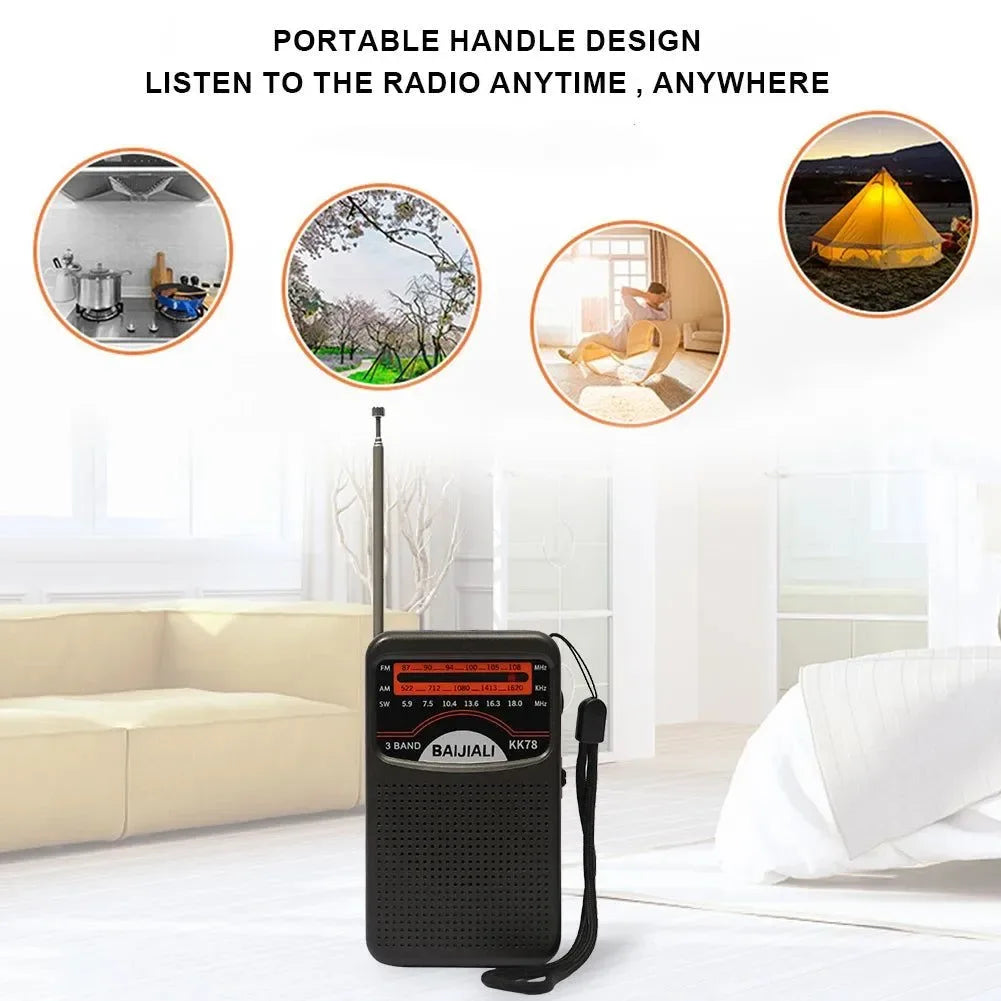 Portable Dual Band Digital Radio - SW/AM/FM with Built-In Speaker and Telescopic Antenna for Indoor and Outdoor Emergency Use - Trekker Essentials