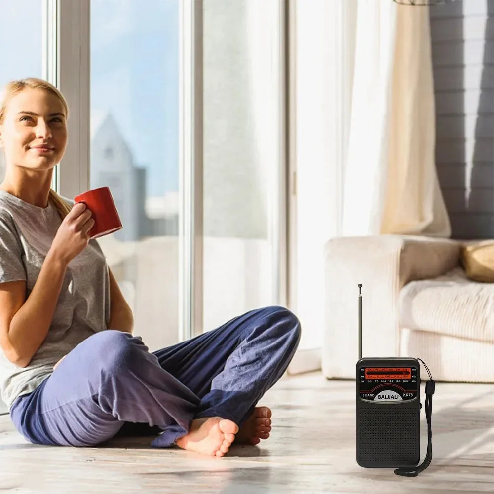 Portable Dual Band Digital Radio - SW/AM/FM with Built-In Speaker and Telescopic Antenna for Indoor and Outdoor Emergency Use - Trekker Essentials