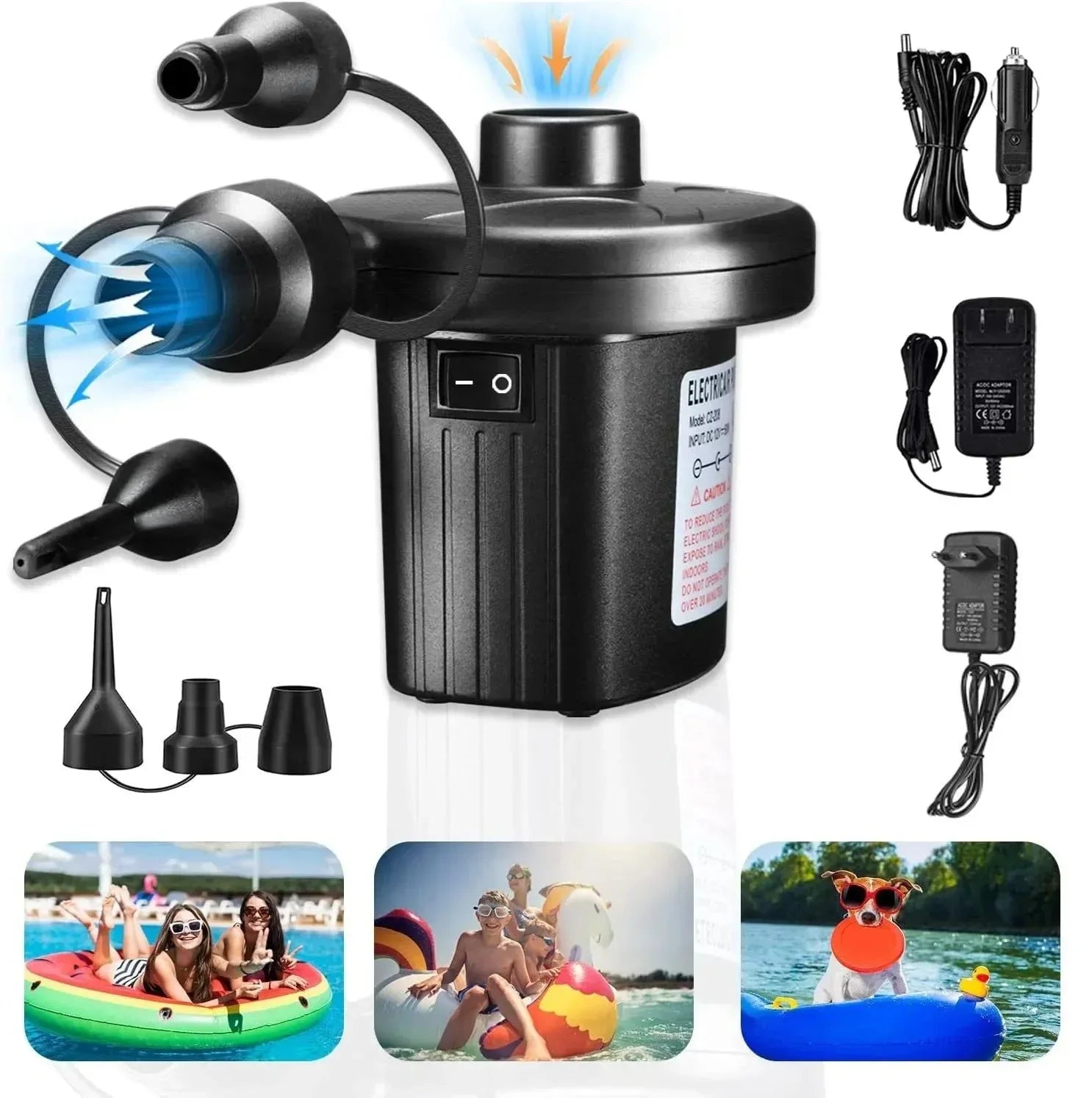 Portable Electric Air Pump for Inflatable Mattresses, Pools, and Toys – Fast Fill & Compact Design - Trekker Essentials