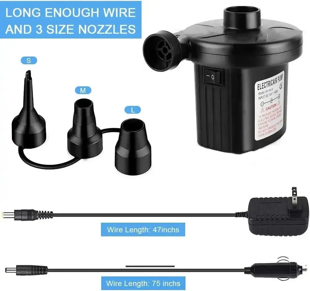 Portable Electric Air Pump for Inflatable Mattresses, Pools, and Toys – Fast Fill & Compact Design - Trekker Essentials